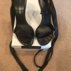 Tony Keuylian Leather wrap up heel